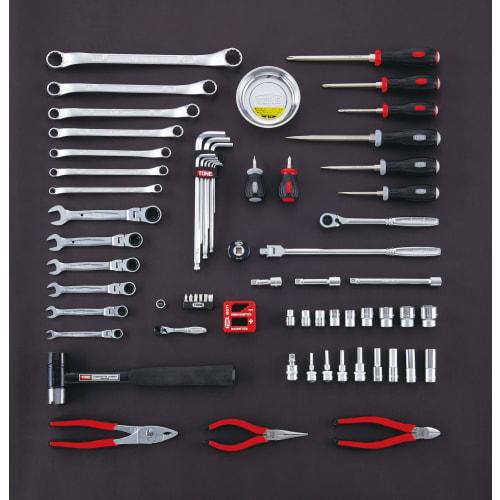 TONE TSAT353BK Tool Set, 9.5mm (3/8") Drive, Black, 69 Pieces