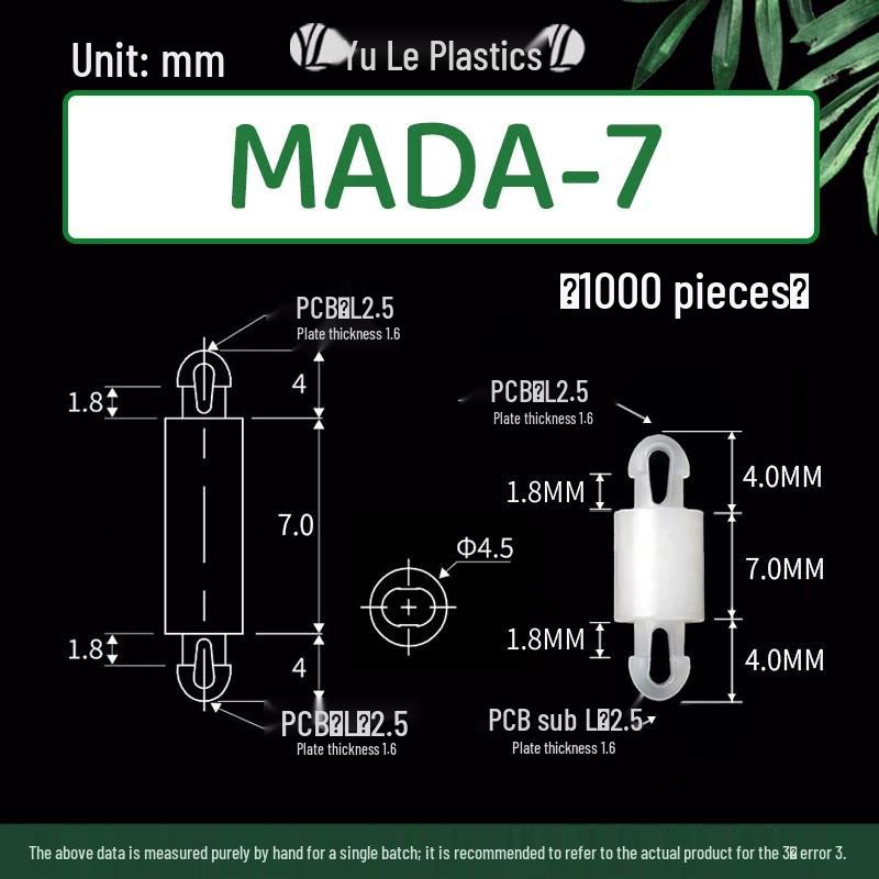 Loose or Bag - MADA-2~22 Aircraft Head Standoff M2.5 Double-Ended Stud for PCB Hole, 2.5mm Cylindrical Head