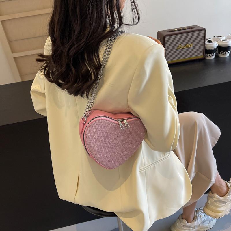 Simple Heart Bag 2024 New European And American Fashion Trendy Street Style Shoulder Bag For Ladies