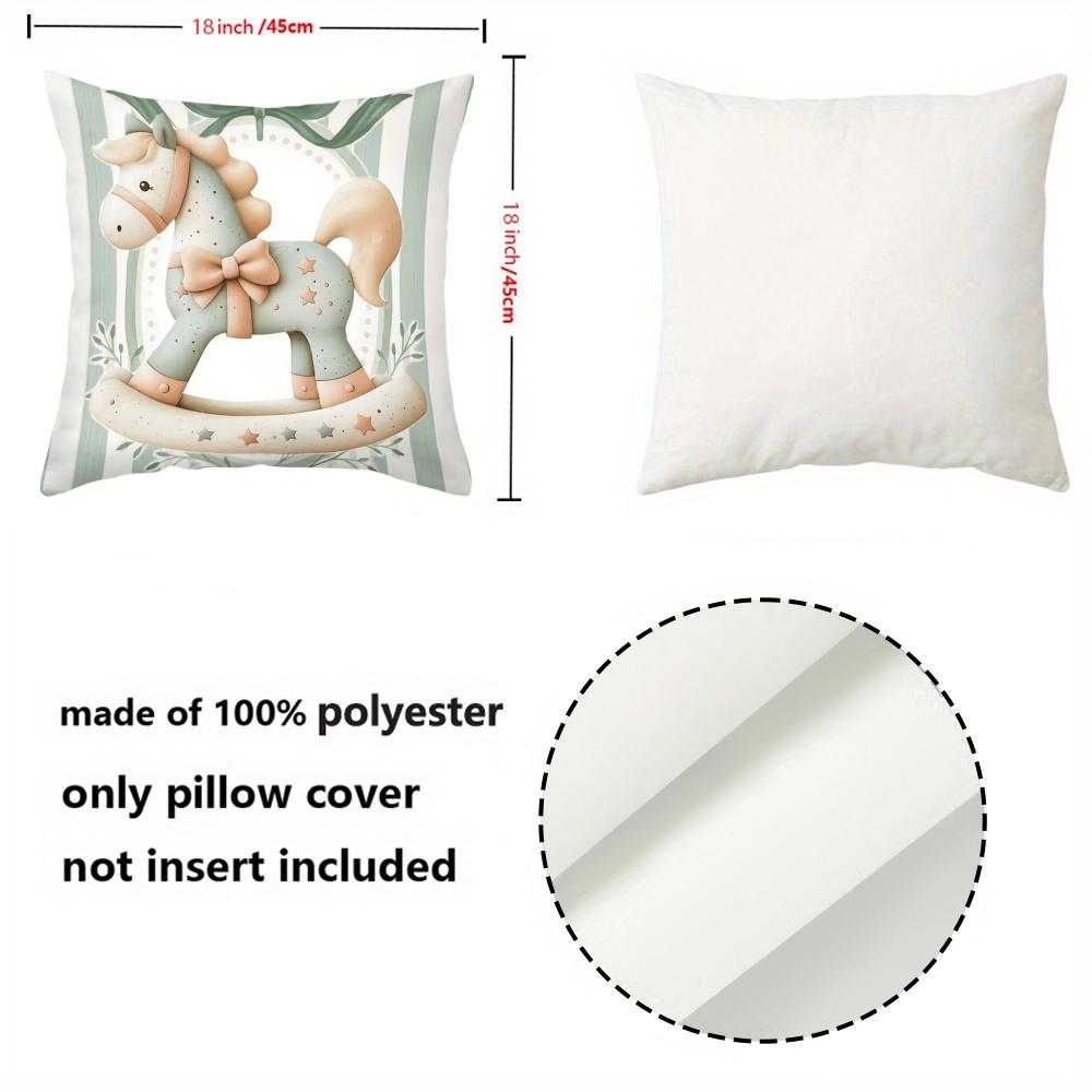 1 Pieces Cute Rocking Horse Pattern Decorative Throw Pillow Polyester pillowcase, sofa decorative cushion cov Headboard Pillow