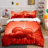 Romantic Heart Decor Set Soft Comfortable Duvet Cover Bedding Set Included 1*Duvet Cover & 2*Pillowcases, Gift