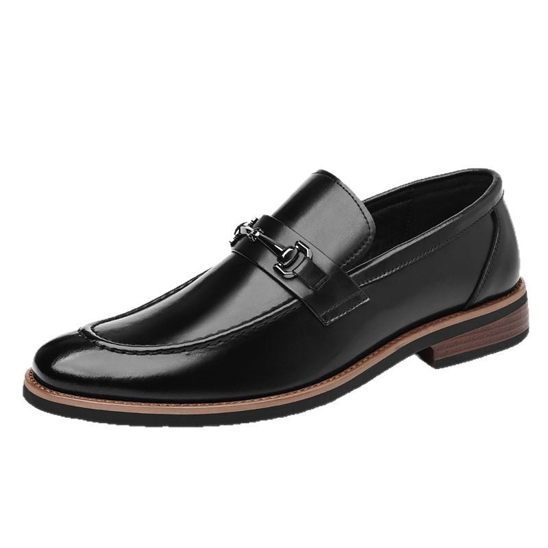Large size European version Oxford shoes leather shoes men's pointed suit single shoes Wenzhou leather shoes