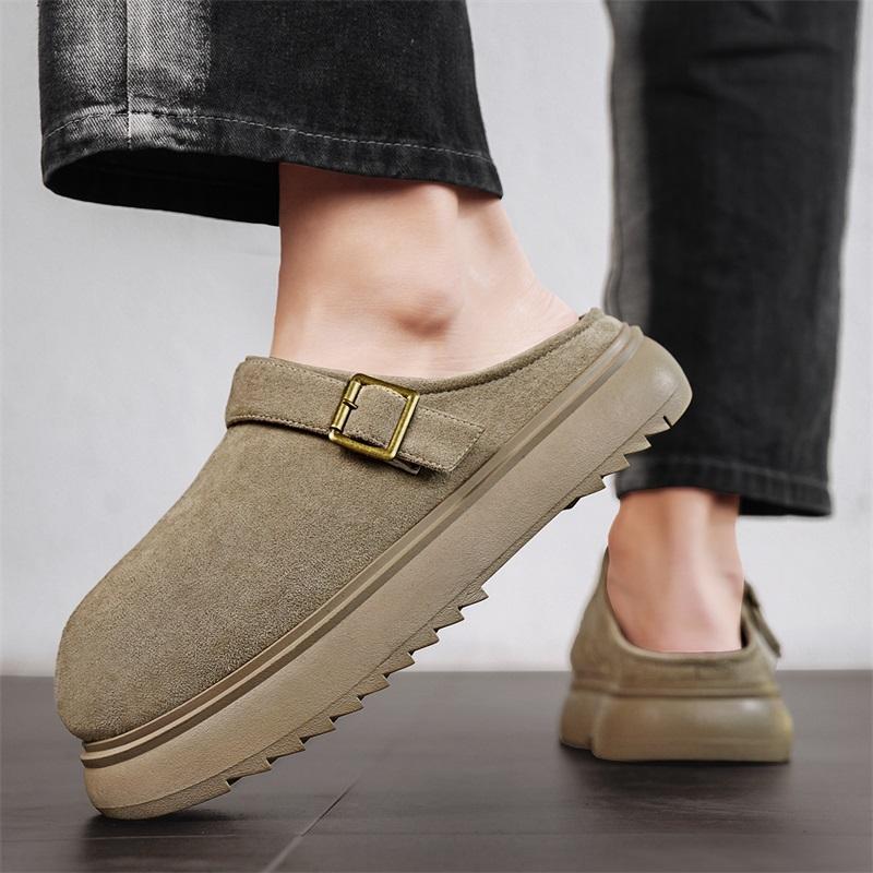 2025 Platformové nazouváky Pánské nazouváky bez paty Pantofle na silné podrážce Polobotky pro muže Uzavřená špička Posuvné sandály Otevřená pata Ležérní obuv