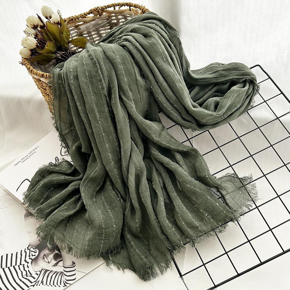 New Spring and Summer Scarf for Women Thin Medium-length Scarf for Art Retro Men Cotton Scarf