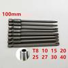 11PCS 1/4" Hex Bits Driver Tamper Proof Security Drill Magnetic Bit Set Torx Screwdriver Flat Head F1FC High Quality 50/100mm