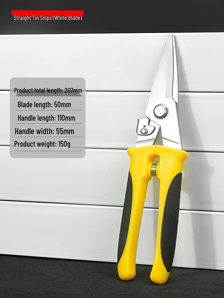 Industrial-Grade Stainless Steel Multi-Function Tin Snips: High Hardness, Powerful Keel Scissors.
