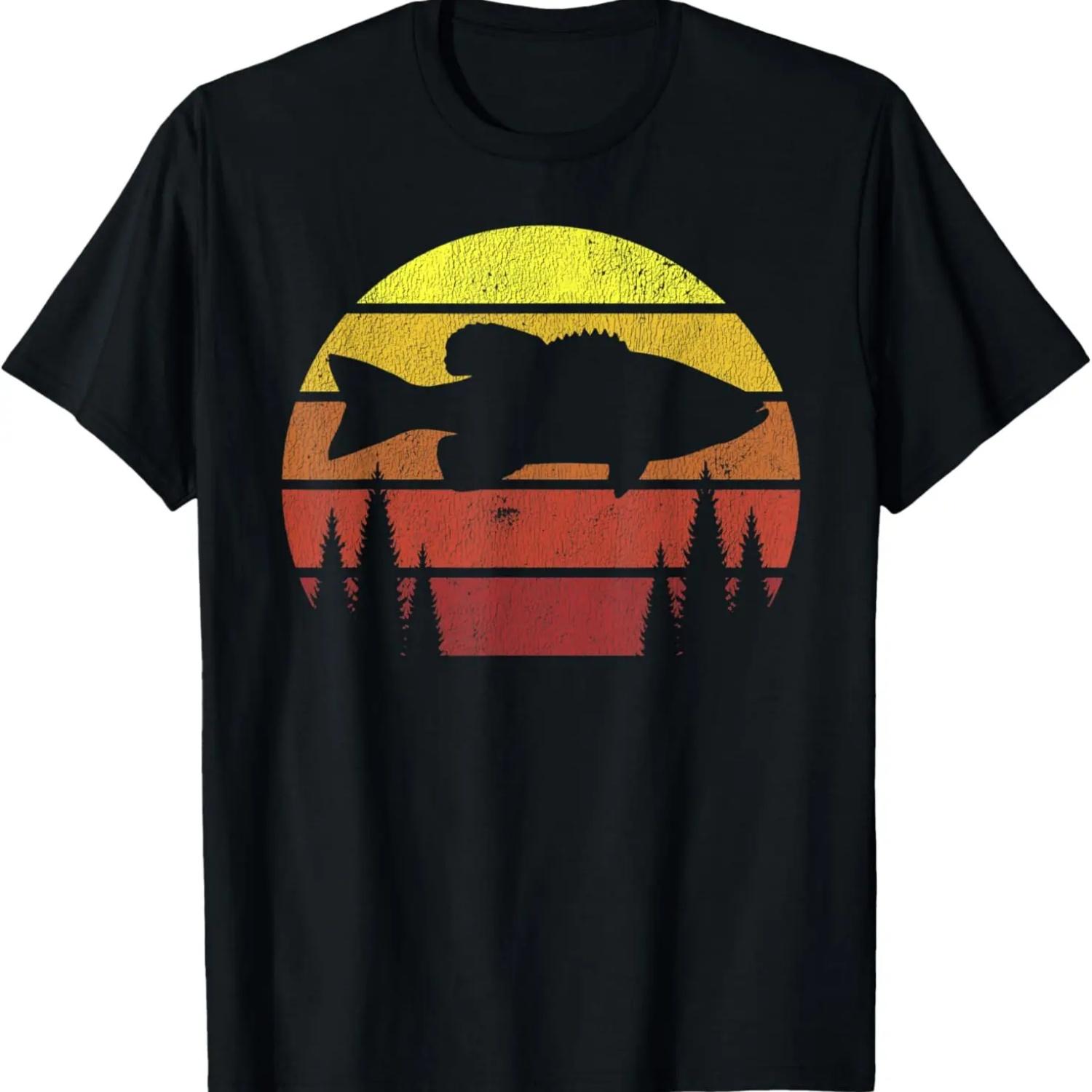 Рыбалка на басса Лес Ретро Большеротый Рыбак Футболка S