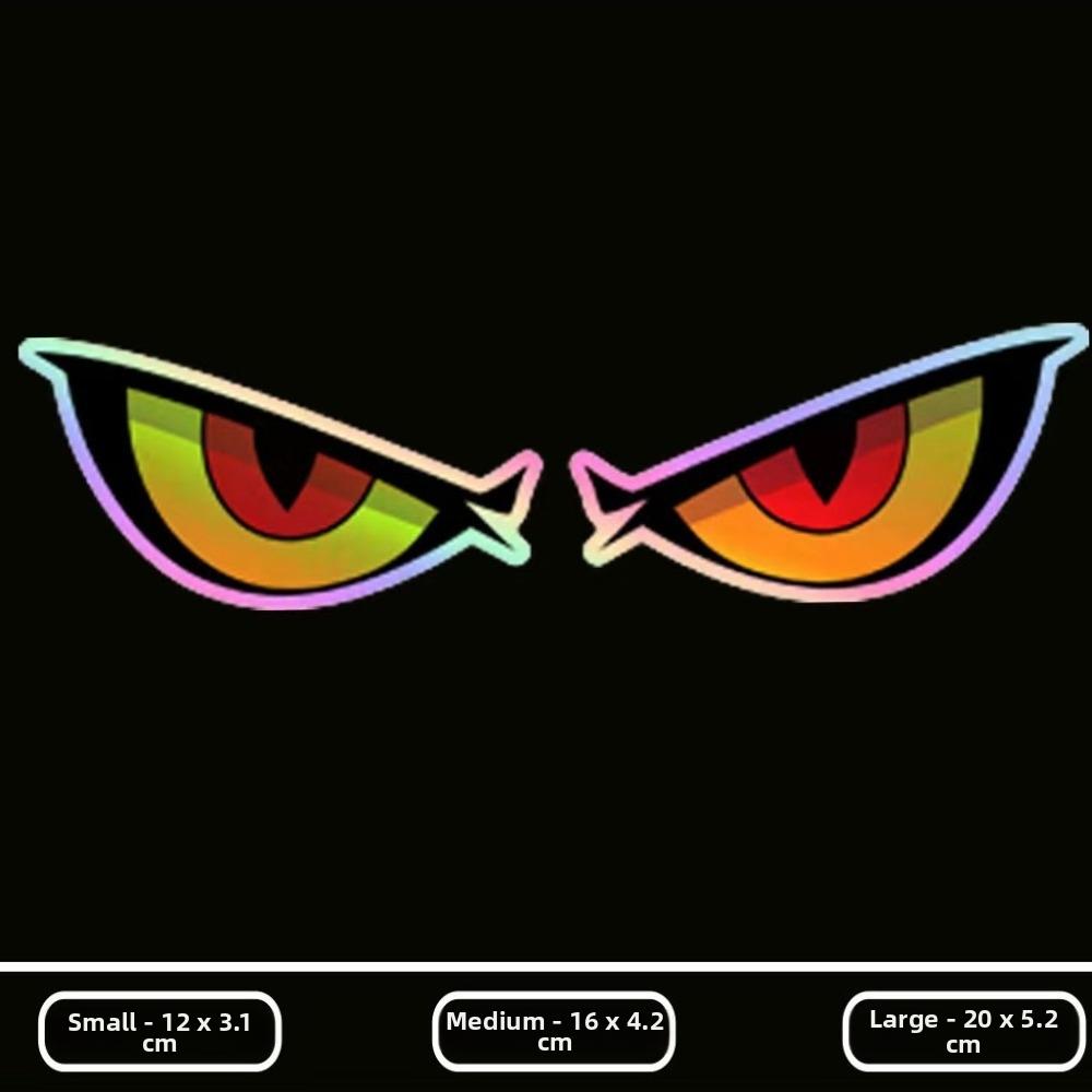 1PC Cool Car Fierce Red Eyes Sticker Reflective Motorcycle Sticker  for Cars,Motorcycles,Helmet Etc