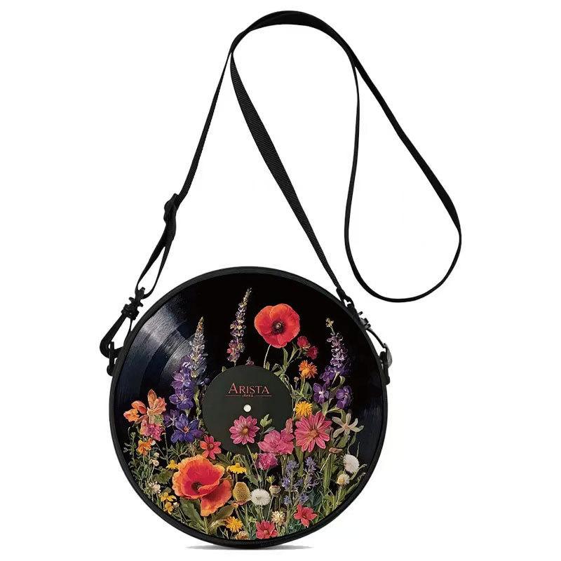 Borsa Rotonda in Vinile Retrò, Borsa Cosmetica da Cabina, Borsa Portaoggetti da Cabina, Borsa da Viaggio Multifunzionale, Borsa Rotonda.