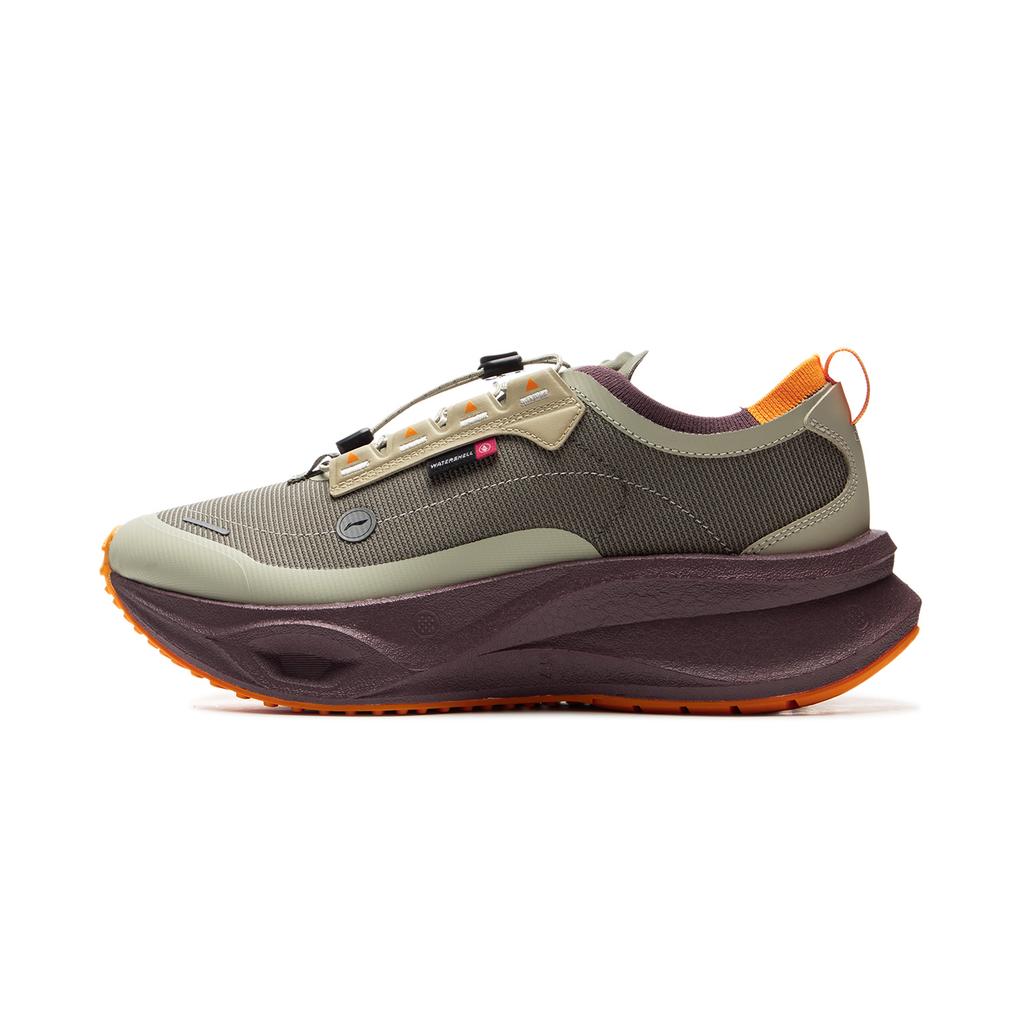 New LiNing Abrasion-Resistant Low-Top Running Shoes Unisex Green Purple AZGV111-4