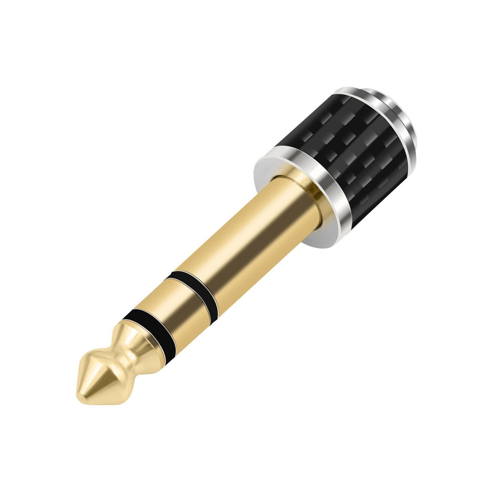 

Позолоченный аудиоразъем-адаптер 3,5 мм (мама) на 6,35 мм (папа) для наушников и инструментов