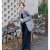 Chic Petite Grey Floral Blazer for Women, Ideal for Spring and Fall, Korean Style, Sophisticated Design