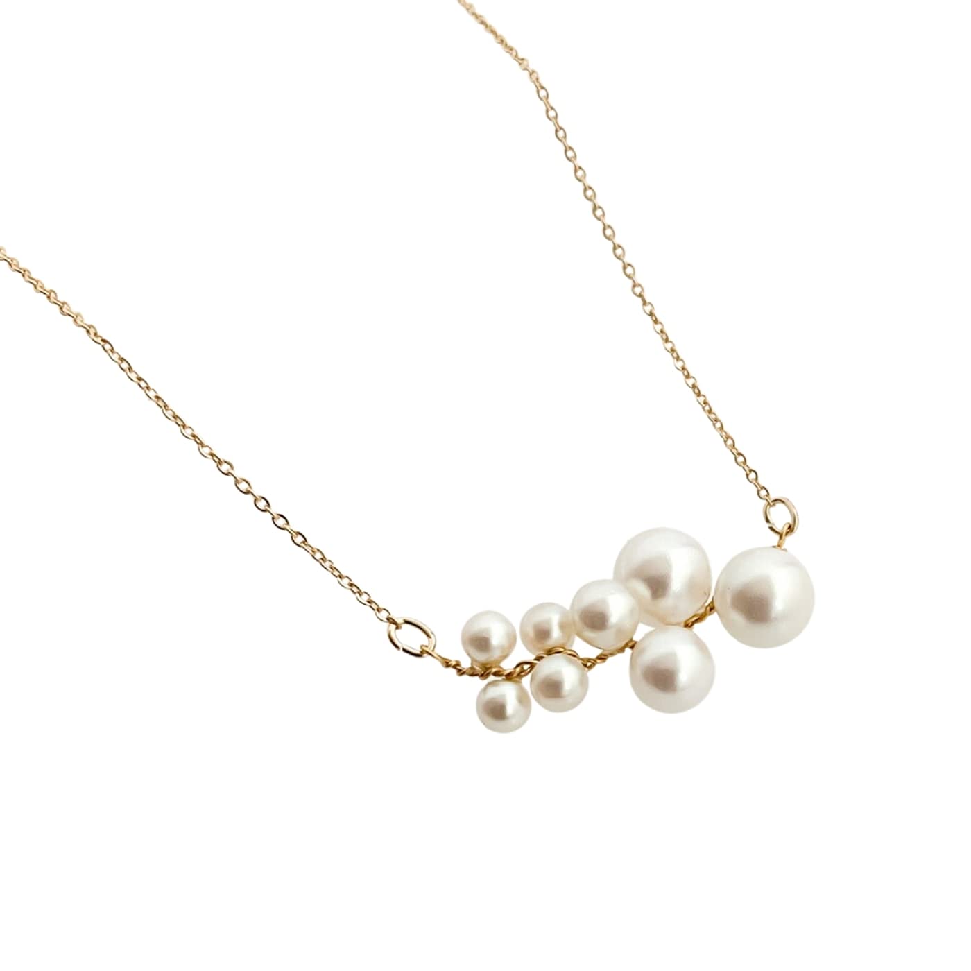 

[NAOTJEWELRY] [Naot Jewelry] Women s Pearl Necklace [Gift Box Included] White Gold Wire Pearl Necklace