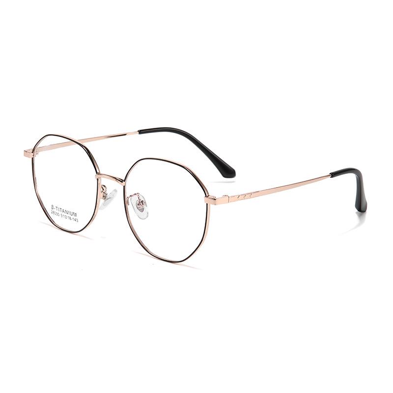Ultra-Light Fashion Retro Polygonal Metal Eyeglass Frames for Myopia