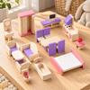 18 Pieces Miniature Dollhouse Furniture Set Realistic Toy Sturdy for Playroom