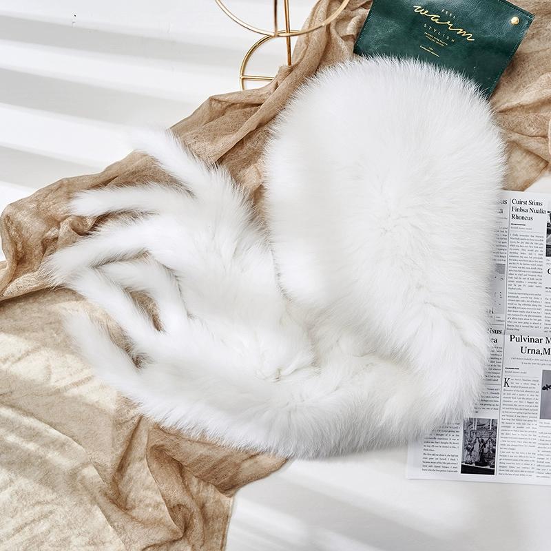 weaving fox fur snow hat women's scarf hat integrated winter warmth and cold resistance thickened fur scarf hat