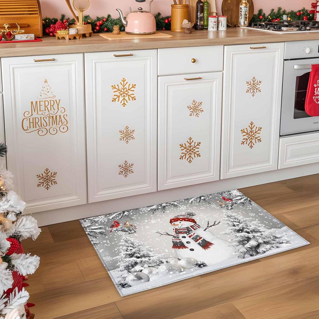 Christmas Snowman Xmas Tree Snowflake Entrance Doormat Decor Non Slip Corridor Balcony Rugs Bedroom Floor Mat Xmas Decor