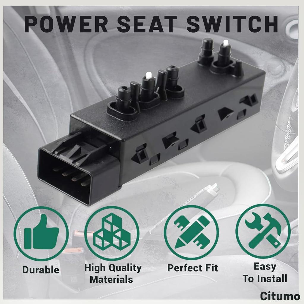 12451498 Front Right Passenger 8 Way Power Seat Control Adjustment Switch Fit 2007-2013 Sierra Yukon Avalanche Silverado Suburban Lacrosse