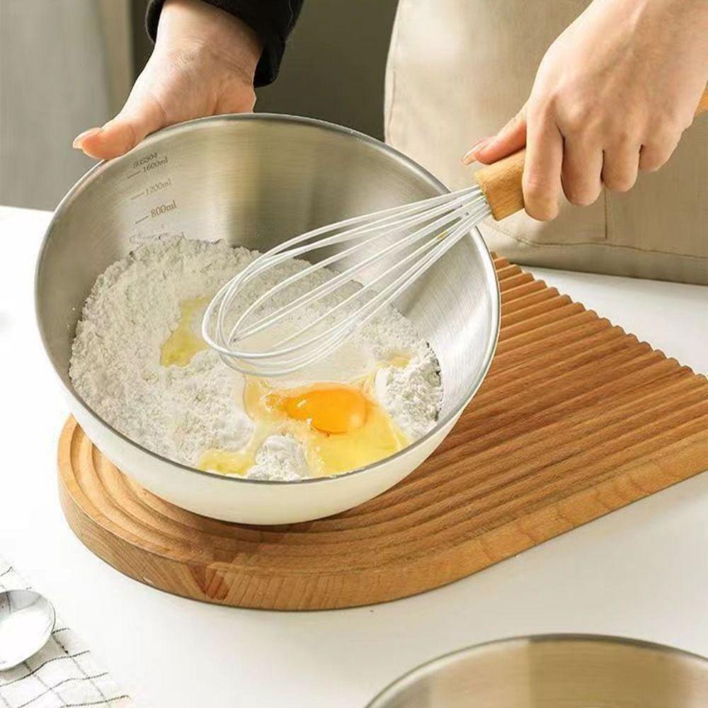 with Scale Vegetable Storage Bowls Korean Egg Beating Bowl Salad Mixing Bowl  Baking
