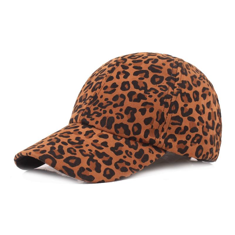 Leopard Print Hat Wome Winter Warm Baseball Cap