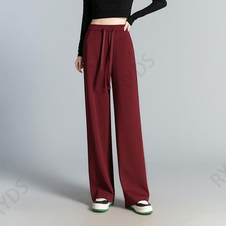 

Spring Modal Wide-Leg Pants K7217 - Skin-Friendly, Nourishing, With Pockets in White, Khaki, Black L 130-140 lbs