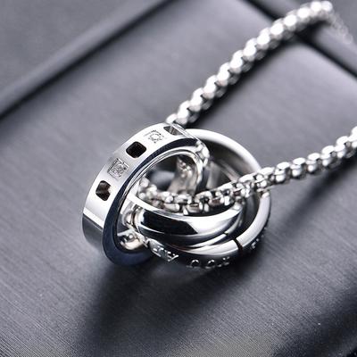 Korean Trend Accessories Pendant Three-ring Necklace Pendant for Men and Women