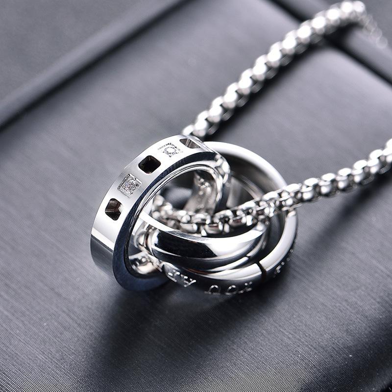 Korean Trend Accessories Pendant Three-ring Necklace Pendant for Men and Women