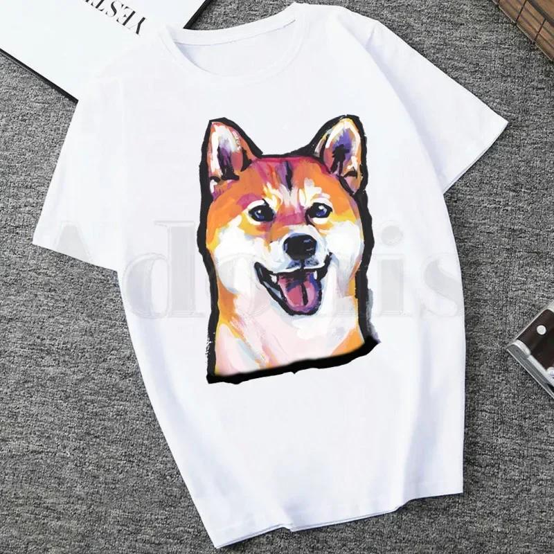 Funny Animal Dogs Kawaii Japanese Shiba Inu Women Cartoon Mom Summer Print Lady Tshirts Top T Shirt Ladies Womens Graphic