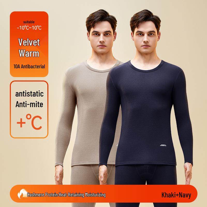 Men's Woolen Thermal Underwear Set: Autumn & Winter Fleece Pants & Top