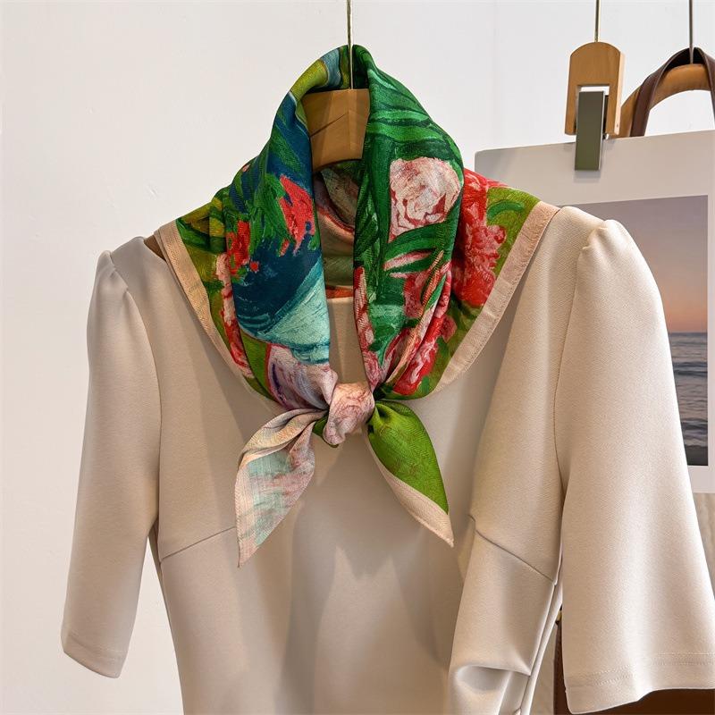 Women S Fashion Small Square Scarf For Spring Autumn Neck Protection