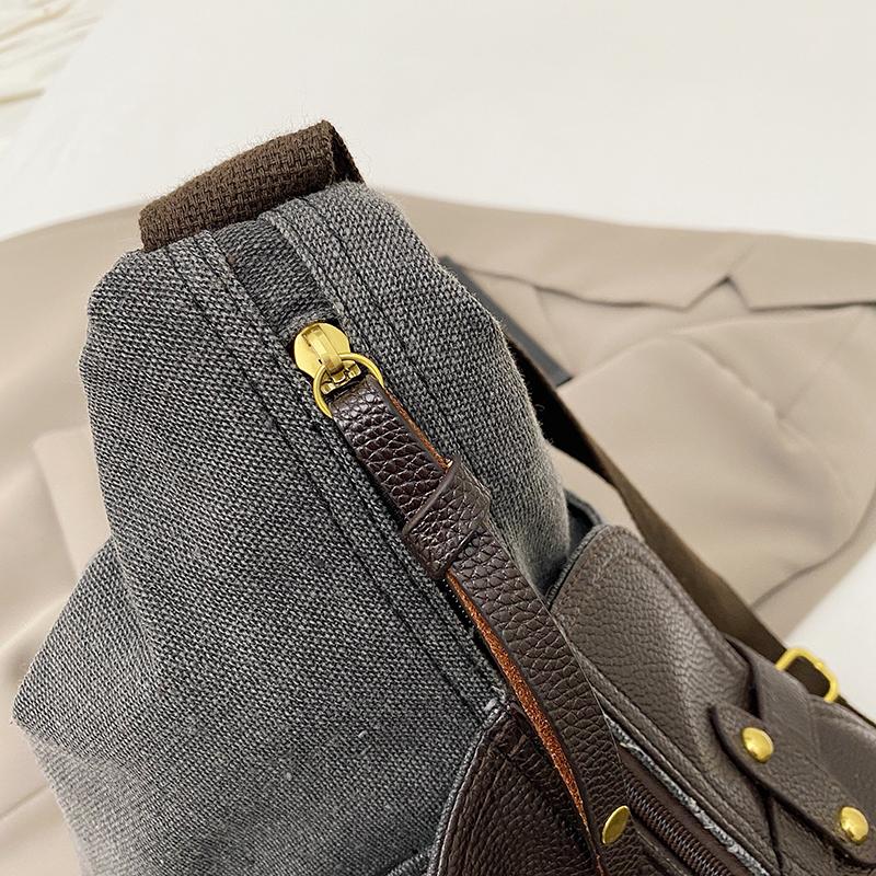 Niche Design Casual Women's Bag Fashionable Retro Large-capacity Canvas Bag Ins Creative Shoulder Crossbody