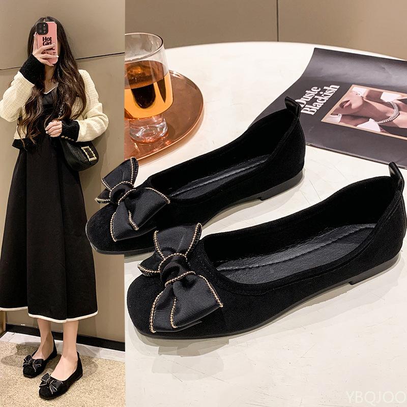 Womens 2025 new modelDress simple Casual Shoes Bow Leopard Shallow Mouth Non slip women's shoes Soft Leather fashion Flat