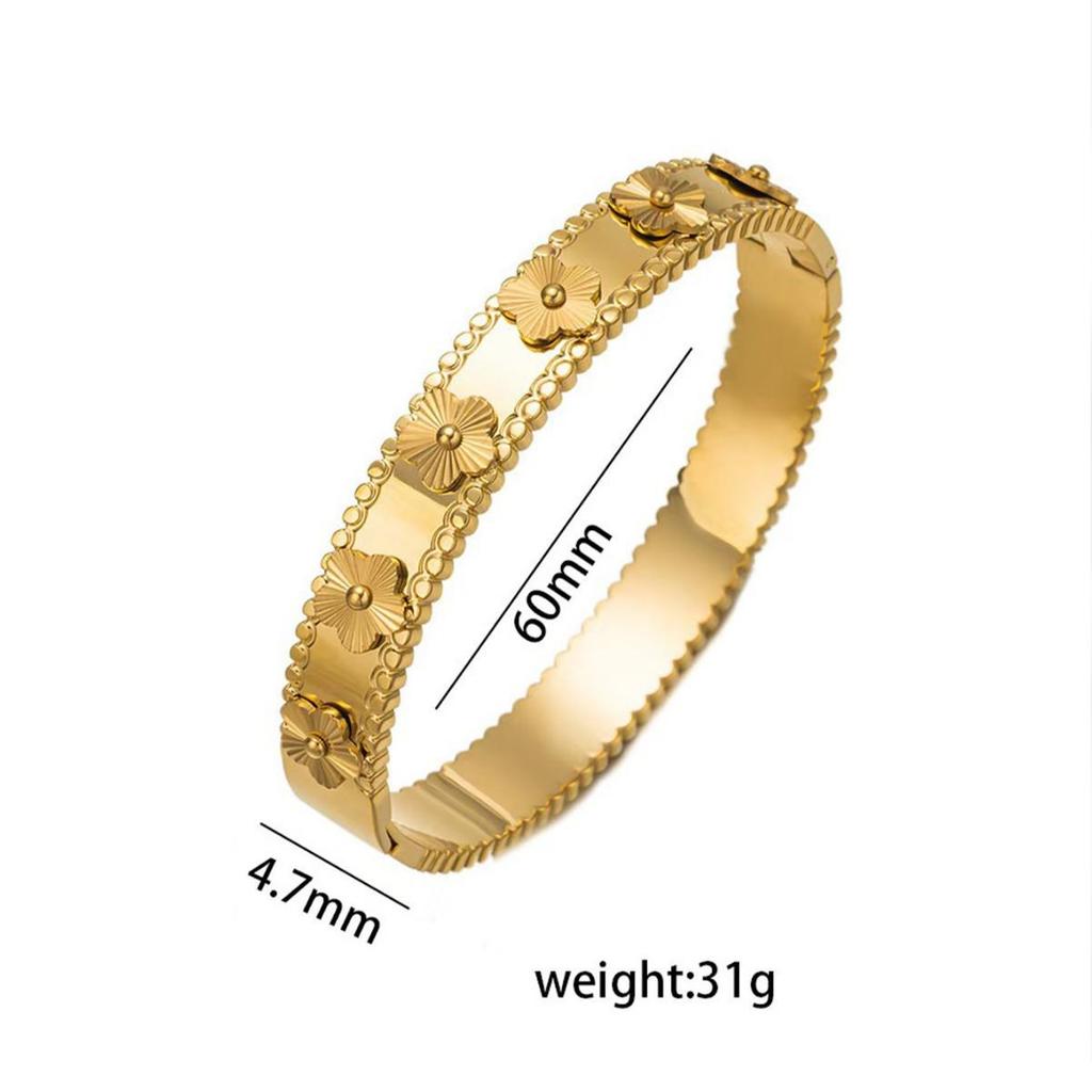 High-End Non-Fading Gold-Plated Kaleidoscope Titanium Steel Bracelet for Women