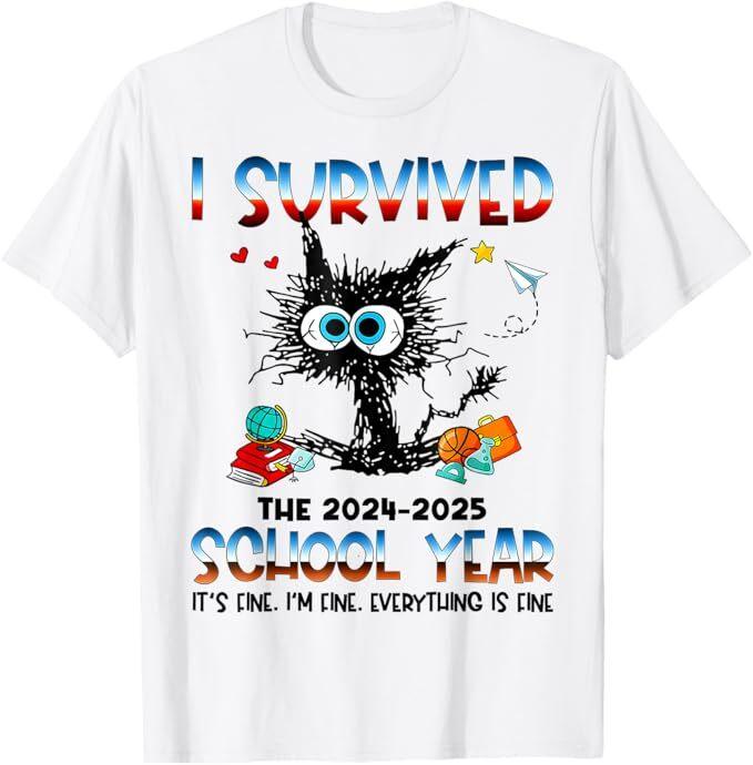 

Funny Teacher I Survived Last Day of The School Year 2025 T-Shirt 4XL