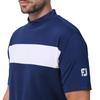 FootJoy Men's Chest Line Short Sleeve Mock Neck Shirt, Navy, Size L (FJ-S24-S23, 81775-L)