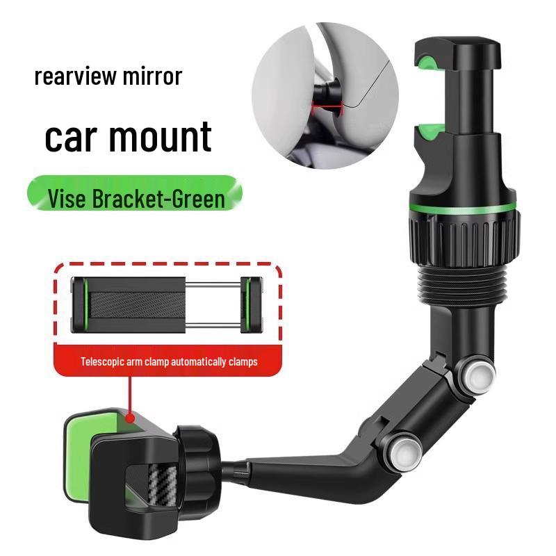 Car Rearview Mirror Phone Holder - Anti-Shake, Anti-Vibration Navigation Mount Standard