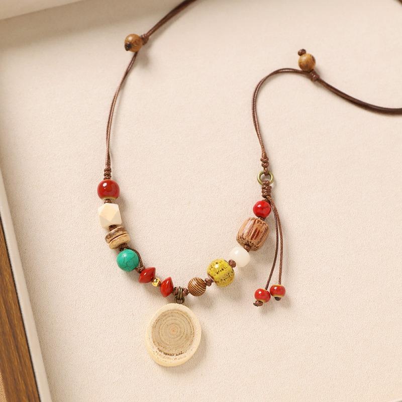 Colier original design plantă fruct ghindă împletită lanț lung literar pentru pulover accesorii pentru femei