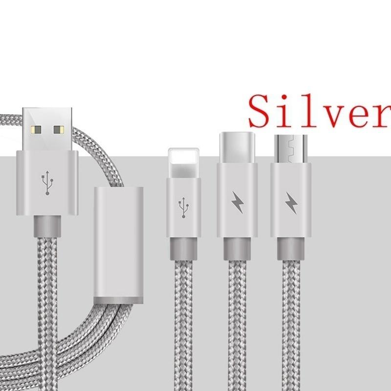 3-in-1 USB Data Sync Fast Charging Cable for Android IPhone