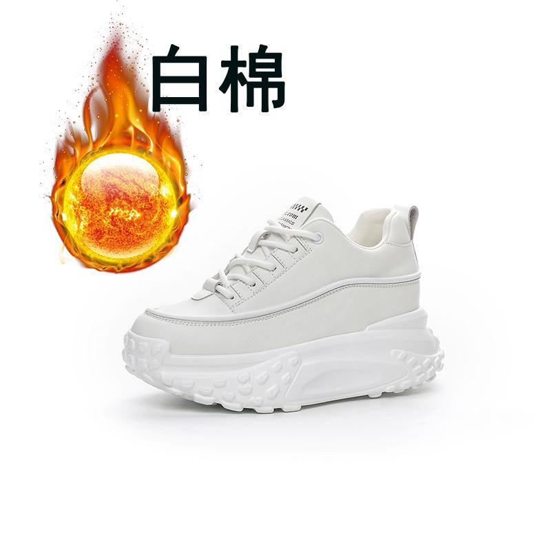 Sapatos casuais femininos de salto plataforma para primavera, outono e inverno, modelo de veludo com sola grossa