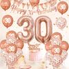 28pcs 18 21 30 40 50 60 70th Rose Gold Happy Birthday Balloon Set Banner Balloon Adults Birthday Party Decoration Birthday Party