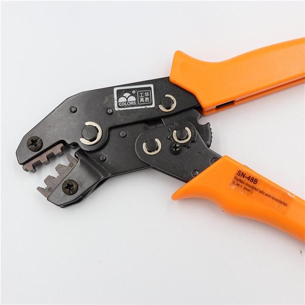 SN-48B Orange / Blue European Bare Terminal Crimping Pliers Crimping Tools 2.8mm 4.8mm Plug Spring SN48B