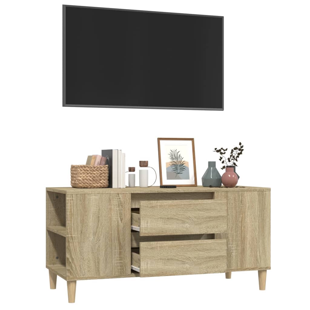 TV Stand in Sonoma Oak Finish 102 x 44.5 x 50 cm Particleboard