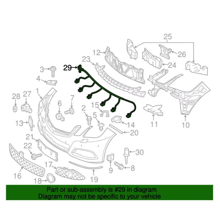 Kabelbaum für Parksensoren im vorderen Stoßfänger für Mercedes-Benz E-Klasse W212 2010-2013