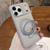Business Leather Magnetic For Magsafe Bracket Stand Case For iPhone 17 16 Pro Max 15 14 13 12 Wireless Charging Silicone Cover