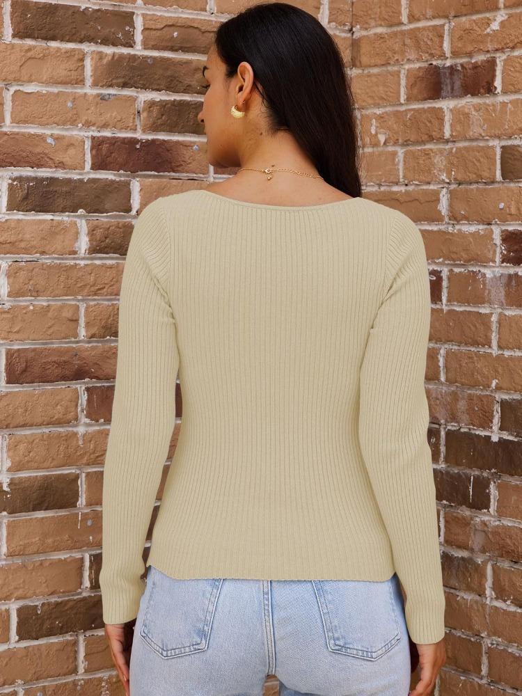 Autumn Winter Women's Cross Front Long Sleeve Elegant Knit Sweater Luxurious Relaxed-fit Slimming and Versatile Top