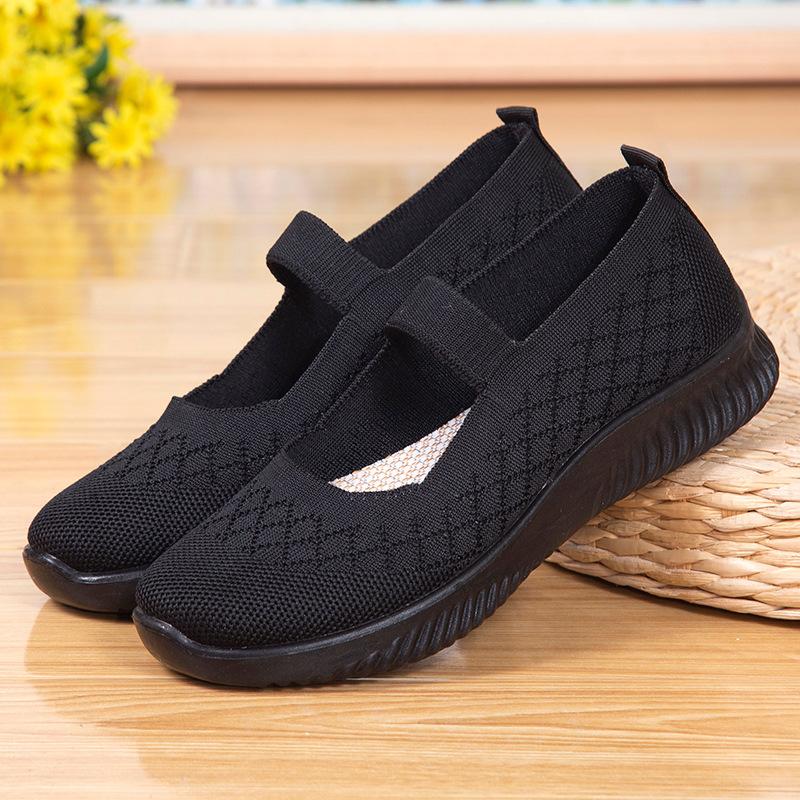 Summer and autumn new old Beijing craft cloth shoes one-pedal non-slip mother shoes women's middle-aged and elderly walking shoes