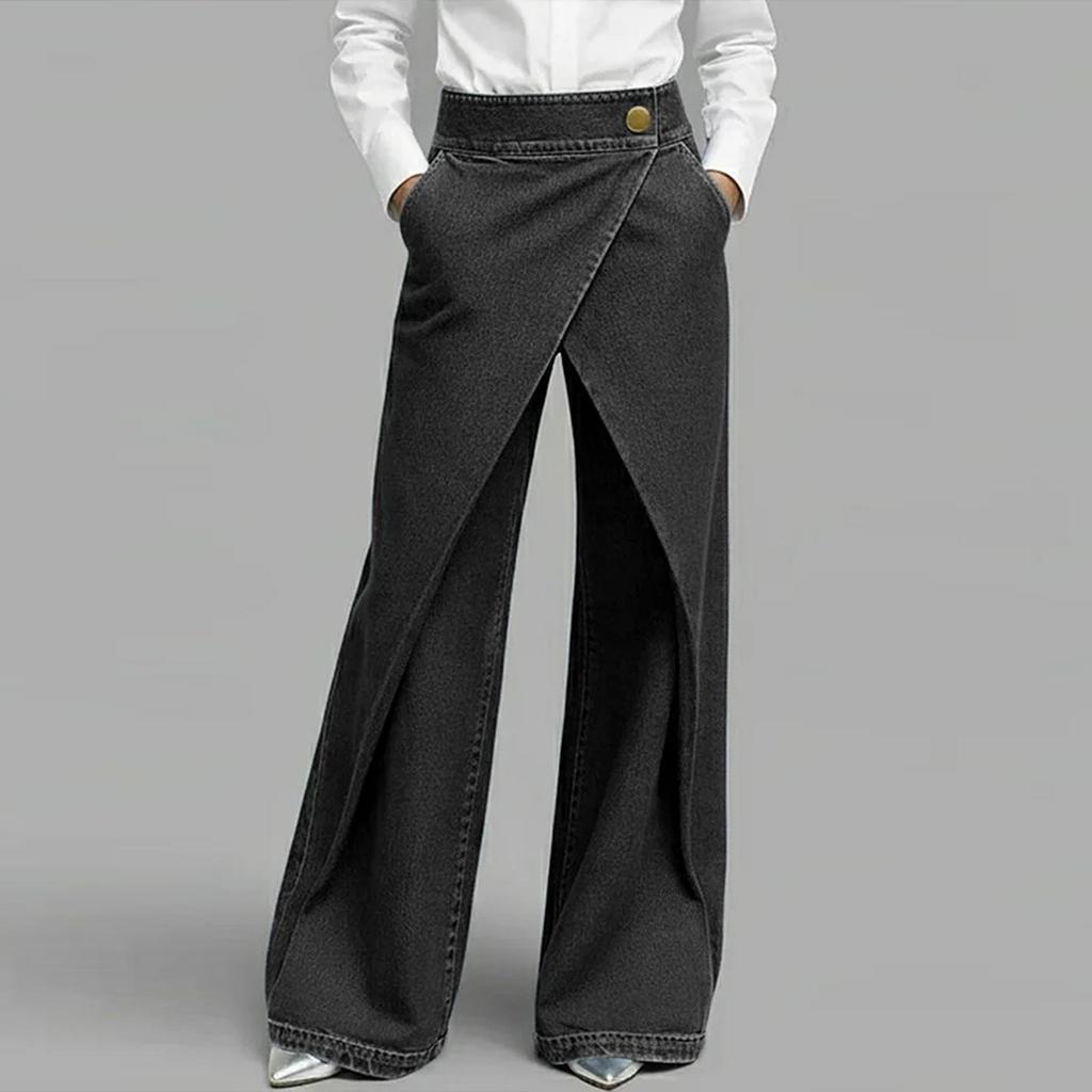 Ladies' Color Spring And Fashion Trend Button Pocket Jeans Pants