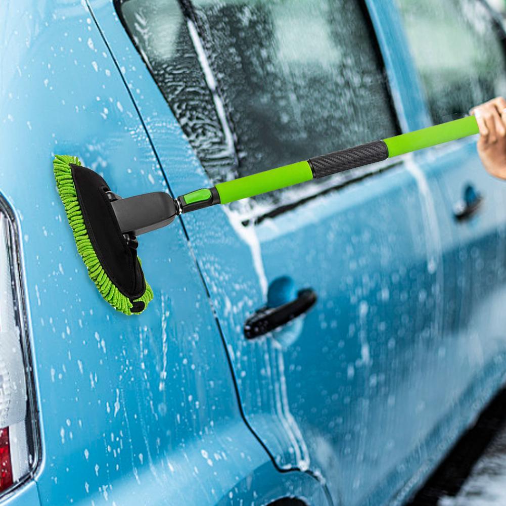 Car Washing Mop Long Handle Scratch-Free Replacement Head Car Wash Brush Chenille Microfiber Car Cleaning Tools Auto Accessories