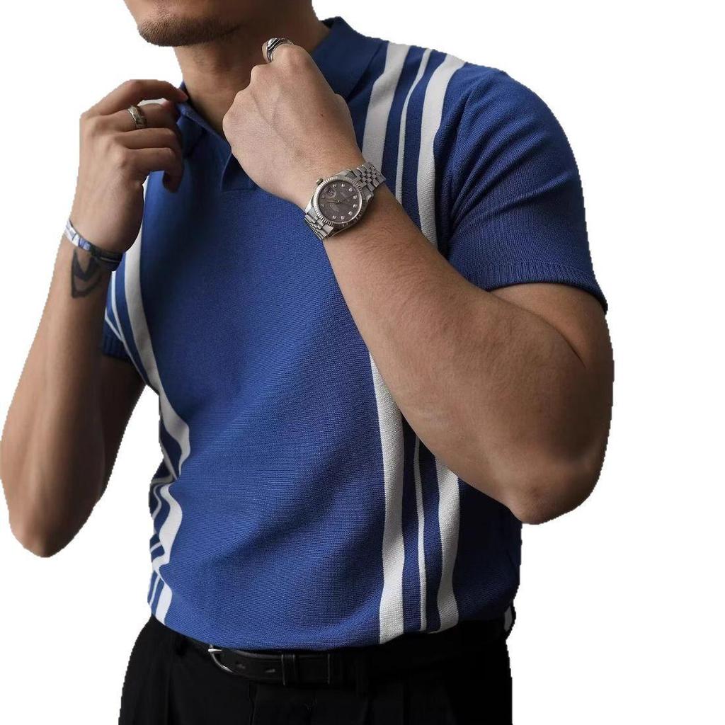 Men's Summer Fashion Trendy Harajuku Polo Shirt - High-End Style, Short Sleeve, Youthful Appeal