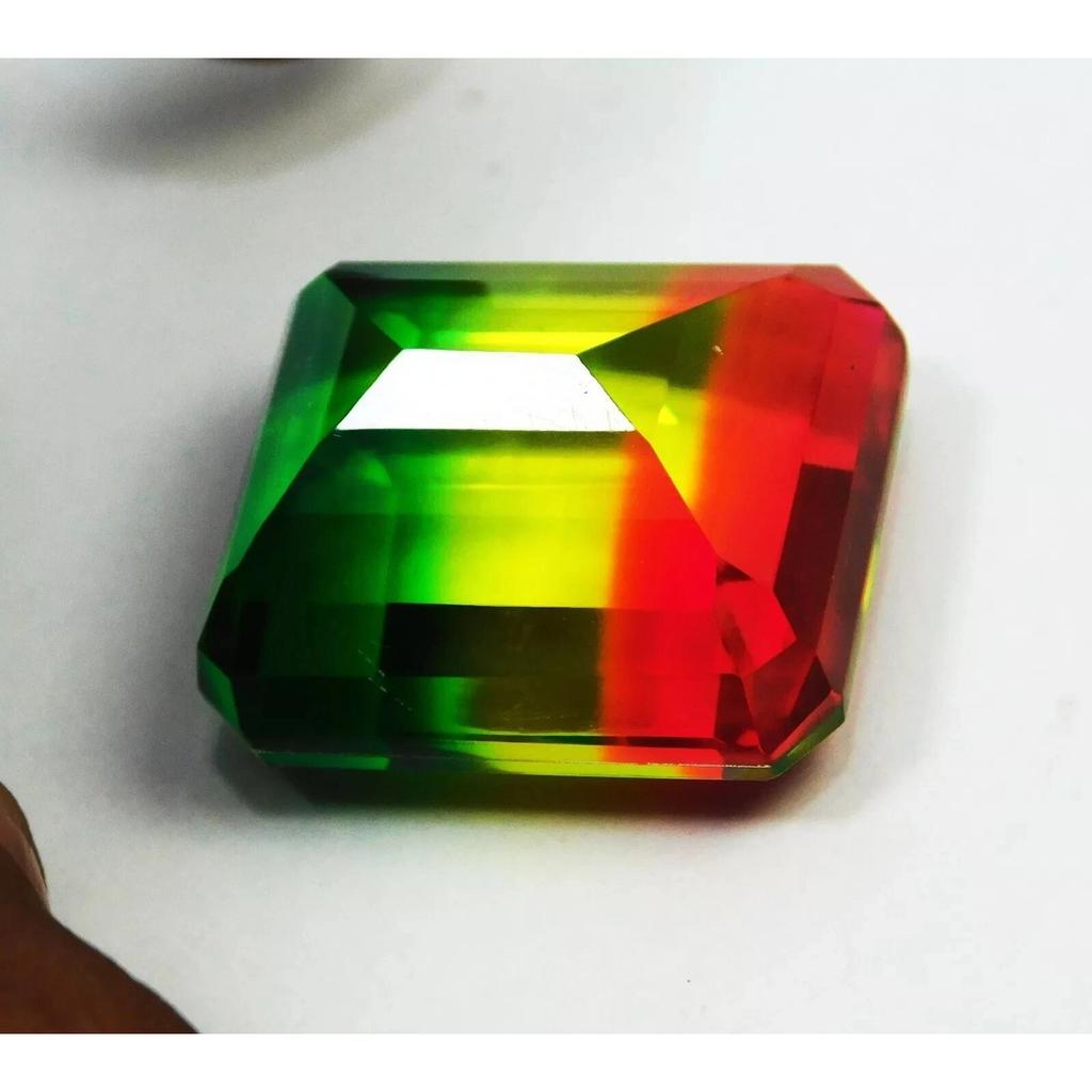 Top Quality Natural Watermelon Tourmaline Emerald 76-78 Ct Certified Gemstone